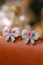 Load image into Gallery viewer, LUOWEND 18K White Gold Real Natural Pink Diamond Stud Earrings for Women