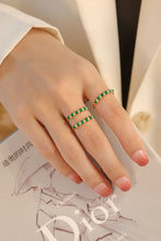 Load image into Gallery viewer, LUOWEND 18K Yellow Gold Real Natural Emerald Ring for Women