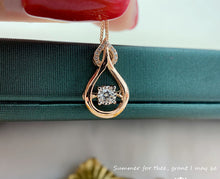 Load image into Gallery viewer, LUOWEND 18K White or Rose Gold Real Natural Diamond Pendant Necklace for Women