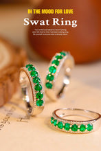 Load image into Gallery viewer, LUOWEND 18K White Gold Real Natural Emerald Ring for Women