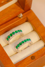 Load image into Gallery viewer, LUOWEND 18K White Gold Real Natural Emerald Ring for Women