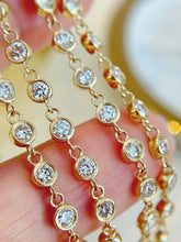 Load image into Gallery viewer, LUOWEND 18K White or Yellow Gold Natural Diamond Bracelet for Women