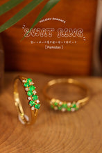 Load image into Gallery viewer, LUOWEND 18K Yellow Gold Real Natural Emerald Ring for Women