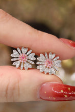 Load image into Gallery viewer, LUOWEND 18K White Gold Real Natural Pink Diamond Earrings for Women