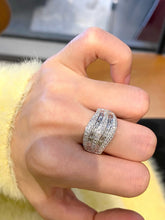 Load image into Gallery viewer, LUOWEND 18K White Gold Natural Diamond Ring for Women