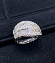 Load image into Gallery viewer, LUOWEND 18K White Gold Natural Diamond Ring for Women