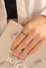 Load image into Gallery viewer, LUOWEND 18K Yellow Gold Real Natural Emerald Ring for Women