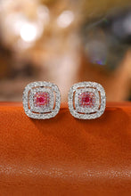 Load image into Gallery viewer, LUOWEND 18K White Gold Real Natural Pink Diamond Stud Earrings for Women