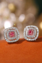 Load image into Gallery viewer, LUOWEND 18K White Gold Real Natural Pink Diamond Stud Earrings for Women