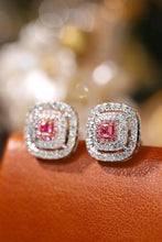 Load image into Gallery viewer, LUOWEND 18K White Gold Real Natural Pink Diamond Stud Earrings for Women