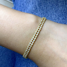 Load image into Gallery viewer, LUOWEND 18K Yellow Gold Natural Diamond Bracelet for Women