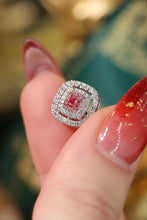 Load image into Gallery viewer, LUOWEND 18K White Gold Real Natural Pink Diamond Stud Earrings for Women