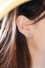 Load image into Gallery viewer, LUOWEND 18K White Gold Real Natural Pink Diamond Stud Earrings for Women