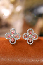 Load image into Gallery viewer, LUOWEND 18K White Gold Real Natural Pink Diamond Earrings for Women