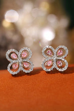 Load image into Gallery viewer, LUOWEND 18K White Gold Real Natural Pink Diamond Earrings for Women