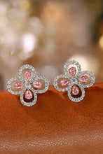 Load image into Gallery viewer, LUOWEND 18K White Gold Real Natural Pink Diamond Earrings for Women