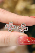 Load image into Gallery viewer, LUOWEND 18K White Gold Real Natural Pink Diamond Earrings for Women