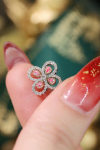 Load image into Gallery viewer, LUOWEND 18K White Gold Real Natural Pink Diamond Earrings for Women