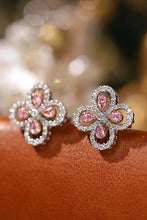 Load image into Gallery viewer, LUOWEND 18K White Gold Real Natural Pink Diamond Earrings for Women