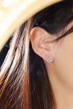 Load image into Gallery viewer, LUOWEND 18K White Gold Real Natural Pink Diamond Earrings for Women