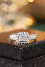 Load image into Gallery viewer, LUOWEND 18K White Gold Real Natural Diamond Ring for Women