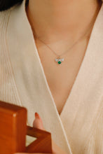 Load image into Gallery viewer, LUOWEND 18K White and Yellow Gold Real Natural Emerald Necklace for Women