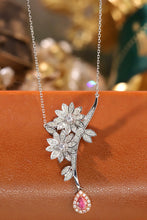 Load image into Gallery viewer, LUOWEND 18K White Gold Natural Pink Diamond Necklace for Women