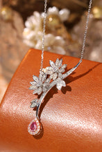 Load image into Gallery viewer, LUOWEND 18K White Gold Natural Pink Diamond Necklace for Women