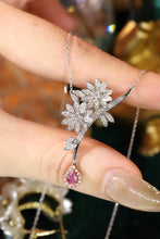 Load image into Gallery viewer, LUOWEND 18K White Gold Natural Pink Diamond Necklace for Women