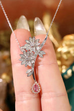 Load image into Gallery viewer, LUOWEND 18K White Gold Natural Pink Diamond Necklace for Women