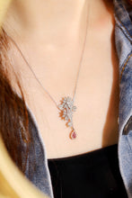 Load image into Gallery viewer, LUOWEND 18K White Gold Natural Pink Diamond Necklace for Women