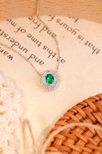 Load image into Gallery viewer, LUOWEND 18K White Gold Real Natural Diamond&Emerald Gemstone Necklace for Women