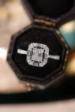 Load image into Gallery viewer, LUOWEND 18K White Gold Real Natural Diamond Ring for Women