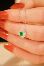 Load image into Gallery viewer, LUOWEND 18K White Gold Real Natural Diamond&Emerald Gemstone Necklace for Women