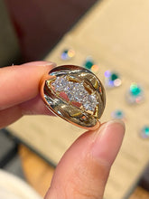 Load image into Gallery viewer, LUOWEND 18K Yellow Gold Natural Diamond Ring for Women