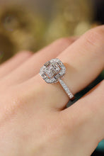 Load image into Gallery viewer, LUOWEND 18K White Gold Real Natural Diamond Ring for Women