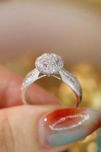 Load image into Gallery viewer, LUOWEND 18K White Gold Real Natural Diamond Ring for Women