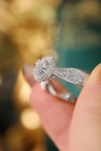 Load image into Gallery viewer, LUOWEND 18K White Gold Real Natural Diamond Ring for Women