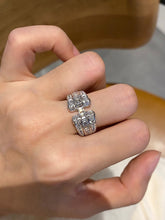 Load image into Gallery viewer, LUOWEND 18K White Gold Natural Diamond Ring for Women