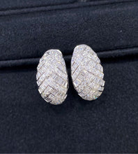Load image into Gallery viewer, LUOWEND 18K White Gold Natural Diamond Earrings for Women