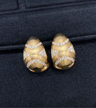 Load image into Gallery viewer, LUOWEND 18K Yellow Gold Natural Diamond Earrings for Women