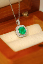 Load image into Gallery viewer, LUOWEND 18K White Gold Real Natural Emerald&Diamond Necklace for Women