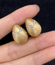 Load image into Gallery viewer, LUOWEND 18K Yellow Gold Natural Diamond Earrings for Women