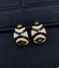 Load image into Gallery viewer, LUOWEND 18K Yellow Gold Natural Diamond Earrings for Women