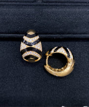 Load image into Gallery viewer, LUOWEND 18K Yellow Gold Natural Diamond Earrings for Women
