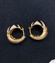 Load image into Gallery viewer, LUOWEND 18K Yellow Gold Natural Diamond Earrings for Women