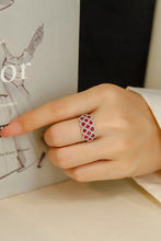 Load image into Gallery viewer, LUOWEND 18K White Gold Real Natural Ruby Ring for Women