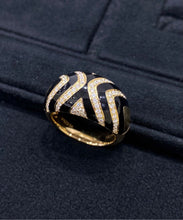 Load image into Gallery viewer, LUOWEND 18K Yellow Gold Natural Diamond Ring for Women