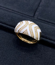 Load image into Gallery viewer, LUOWEND 18K Yellow Gold Natural Diamond Ring for Women