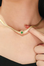 Load image into Gallery viewer, LUOWEND 18K Yellow Gold Real Natural Emerald and Diamond Gemstone Necklace for Women